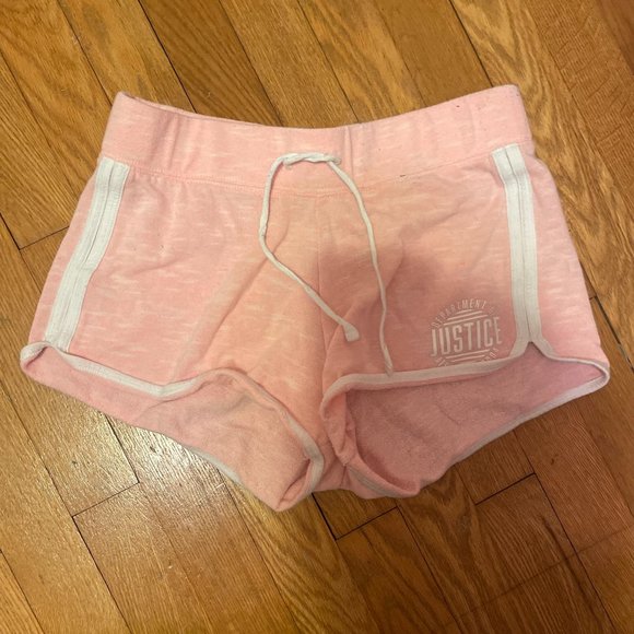 Girls 14/16 Pink and White Justice Shorts - Picture 1 of 1